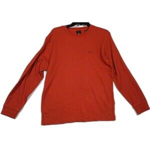 Kani Gold Shirt Mens Large Red Thermal Long Sleeve Waffle Knit Winter Layering